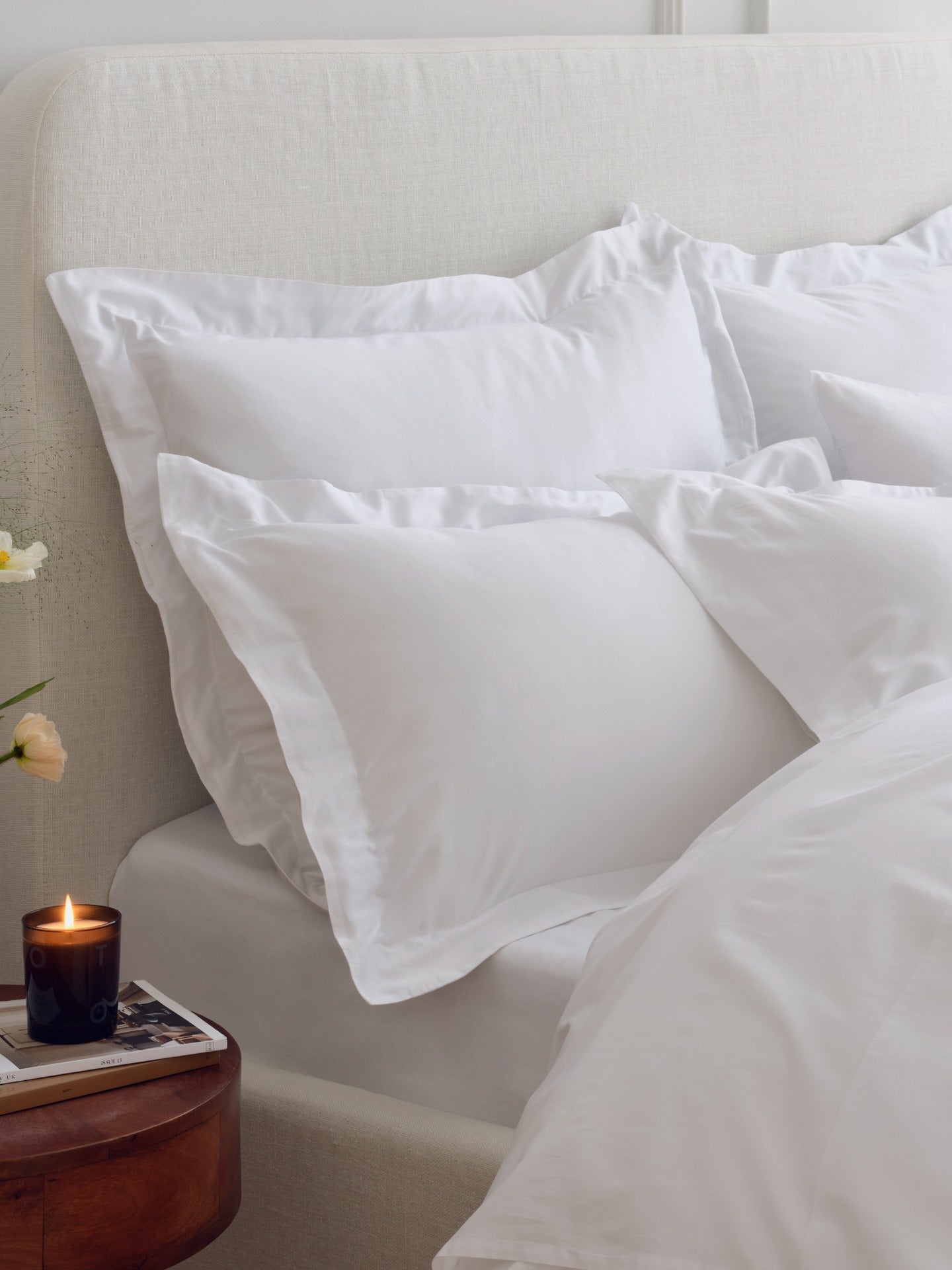 Perkalowy Zestaw Poszewek na Poduszkę z Ozdobną Ramką