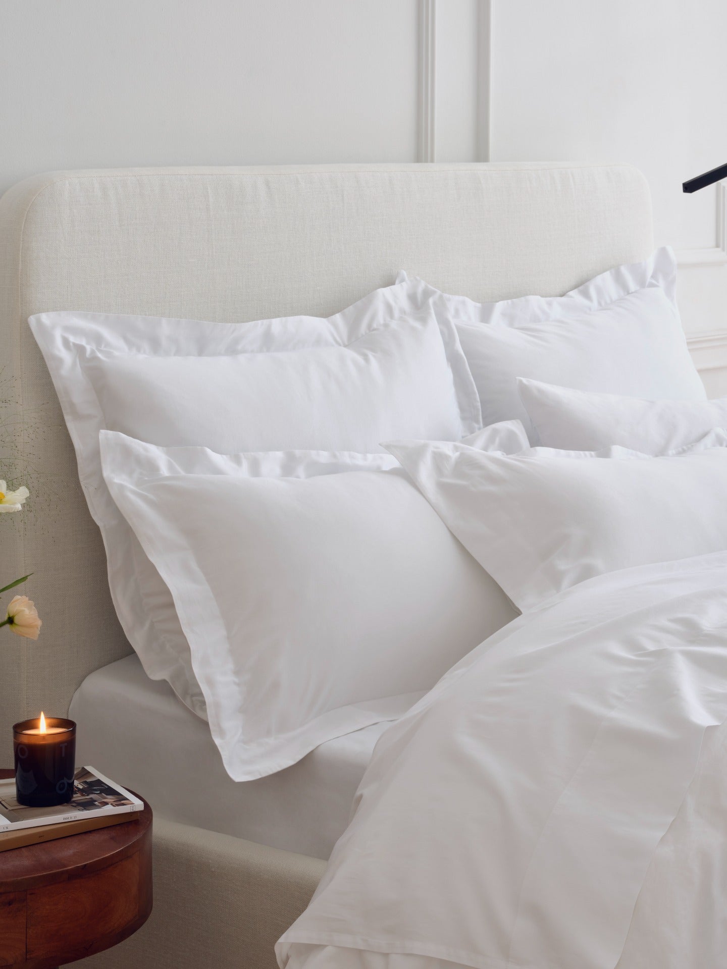 Satynowy Zestaw Poszewek na Poduszkę z Ozdobną Listwą